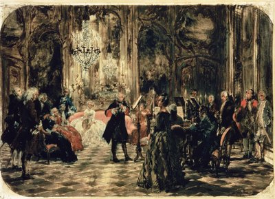 Esquisse pour Le Concert de flûte - Adolph Menzel